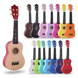 Ukelele Soprano De Madera + Funda + Cuerda + Pua + Colores