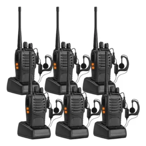 Walkie-talkie Baofeng Bf-888s: Pack De 6 Radios Uhf De 5w Y 5 Km De Alcance Negro 16