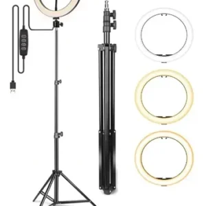 Aro De Luz Led Grande Celular Tripode Profesional 2.10 Mts Color Negro