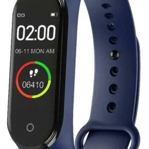 Smartwatch Reloj Inteligente Newvision M4 Fit Band Deportes Caja Negro Malla Azul Bisel Negro